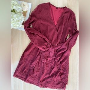 Long sleeve wrap dress